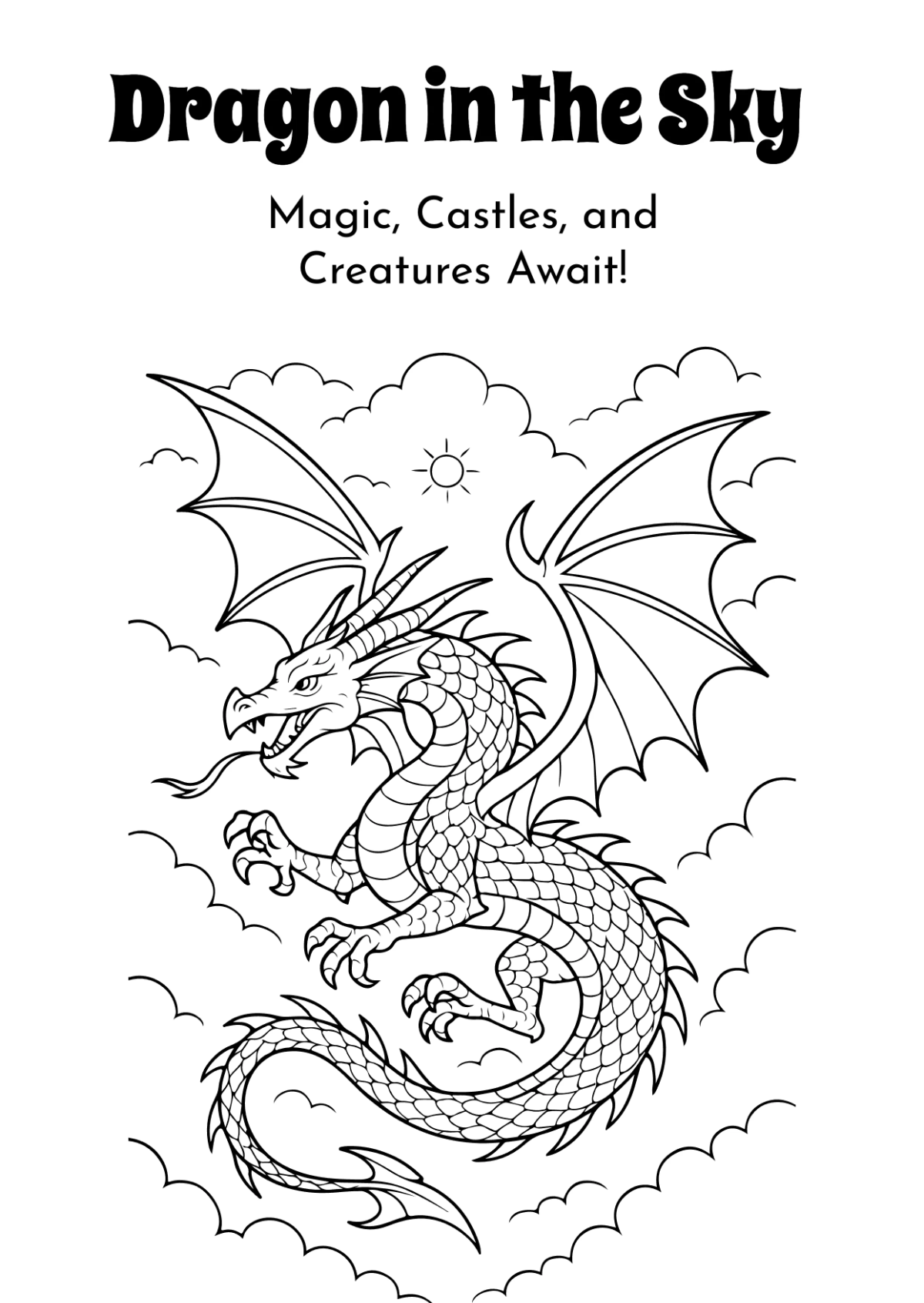 Free Fantasy Coloring Book Template to Edit Online