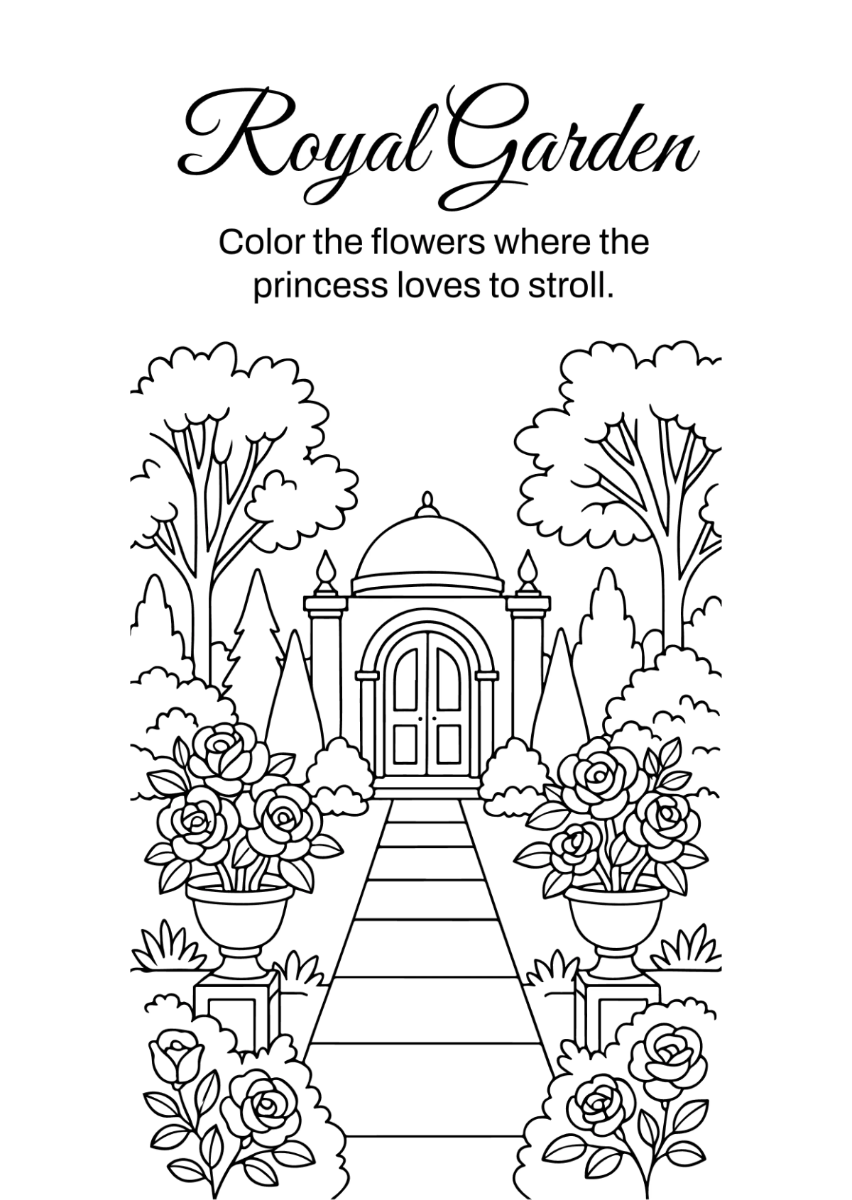 Free Princess Coloring Book Template to Edit Online