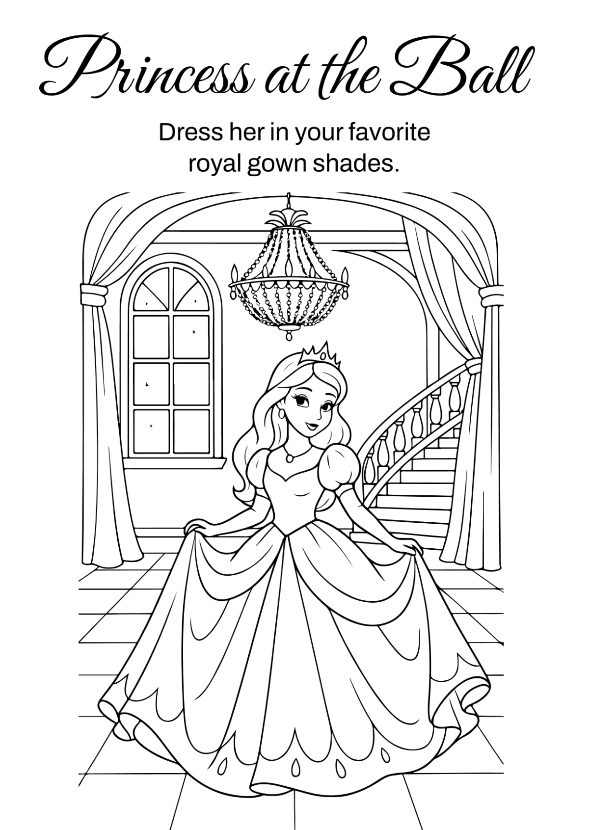 Free Princess Coloring Book Template to Edit Online