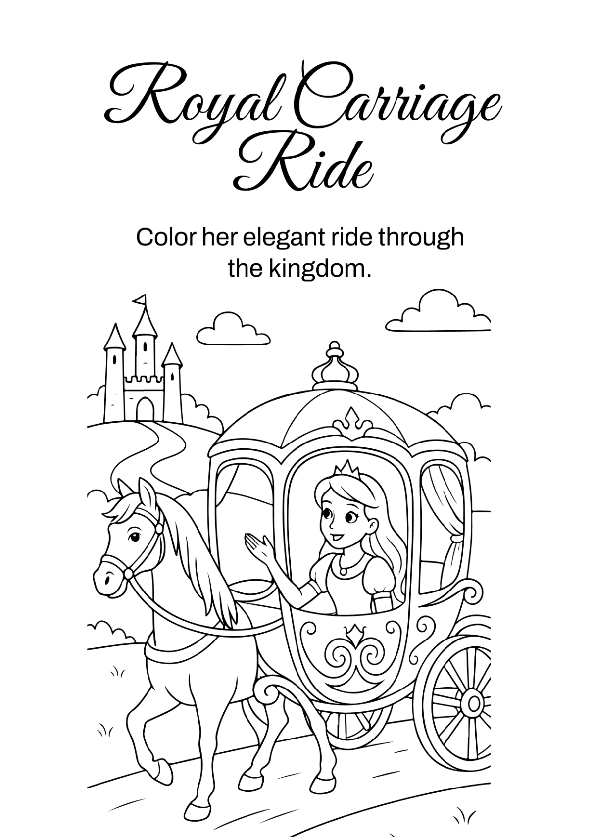 Free Princess Coloring Book Template to Edit Online