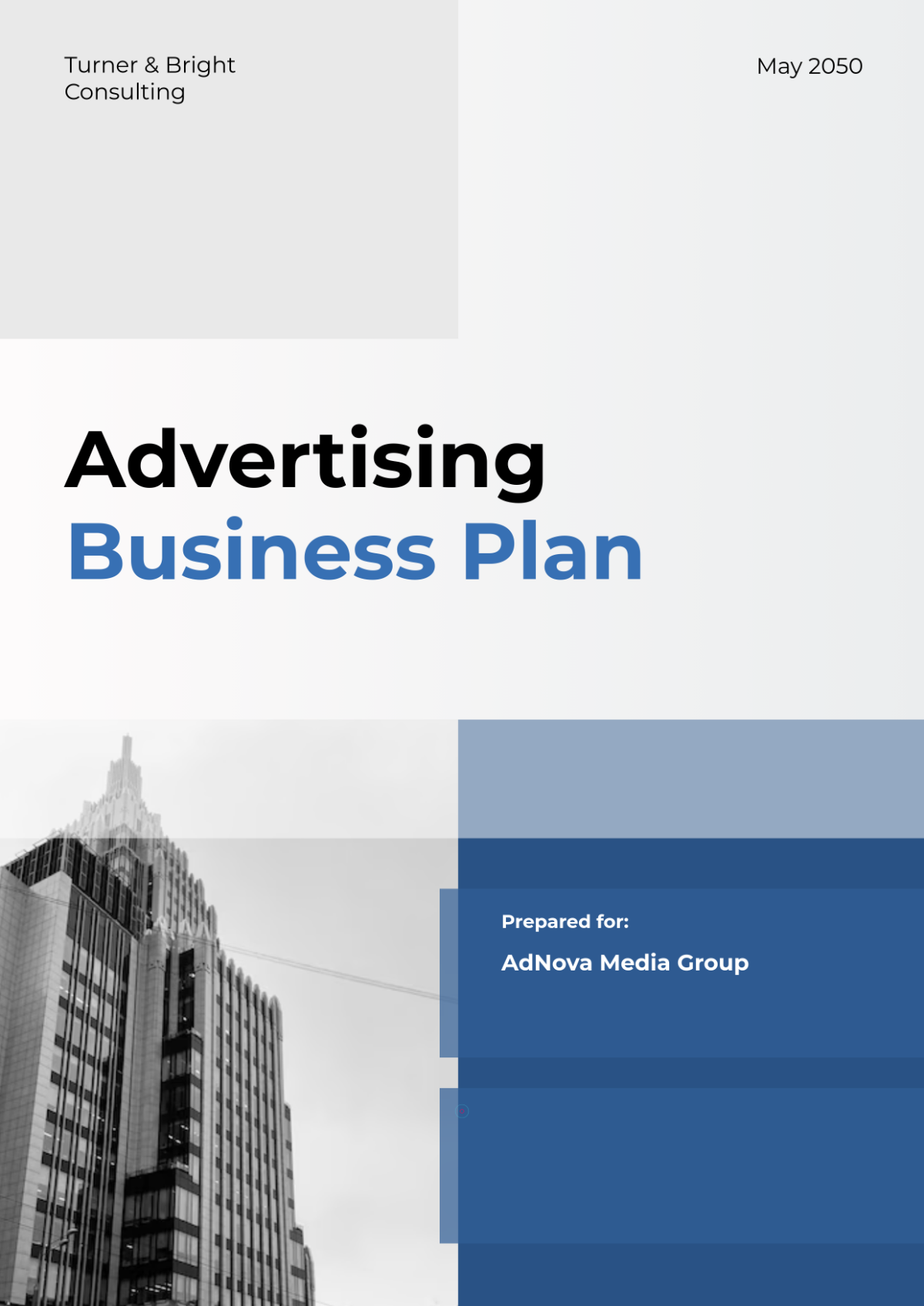 Free Advertising Business Plan Cover Page Template