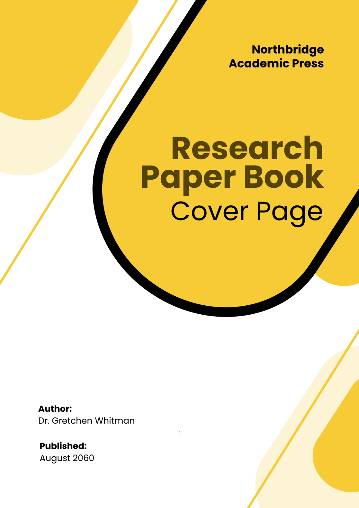 Yellow Research Paper Book Cover Page Template