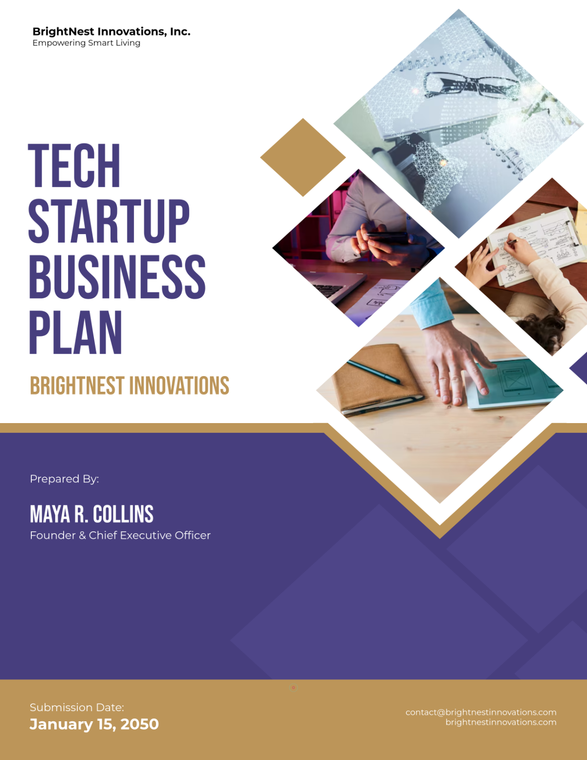 Free Startup Business Plan Cover Page Template