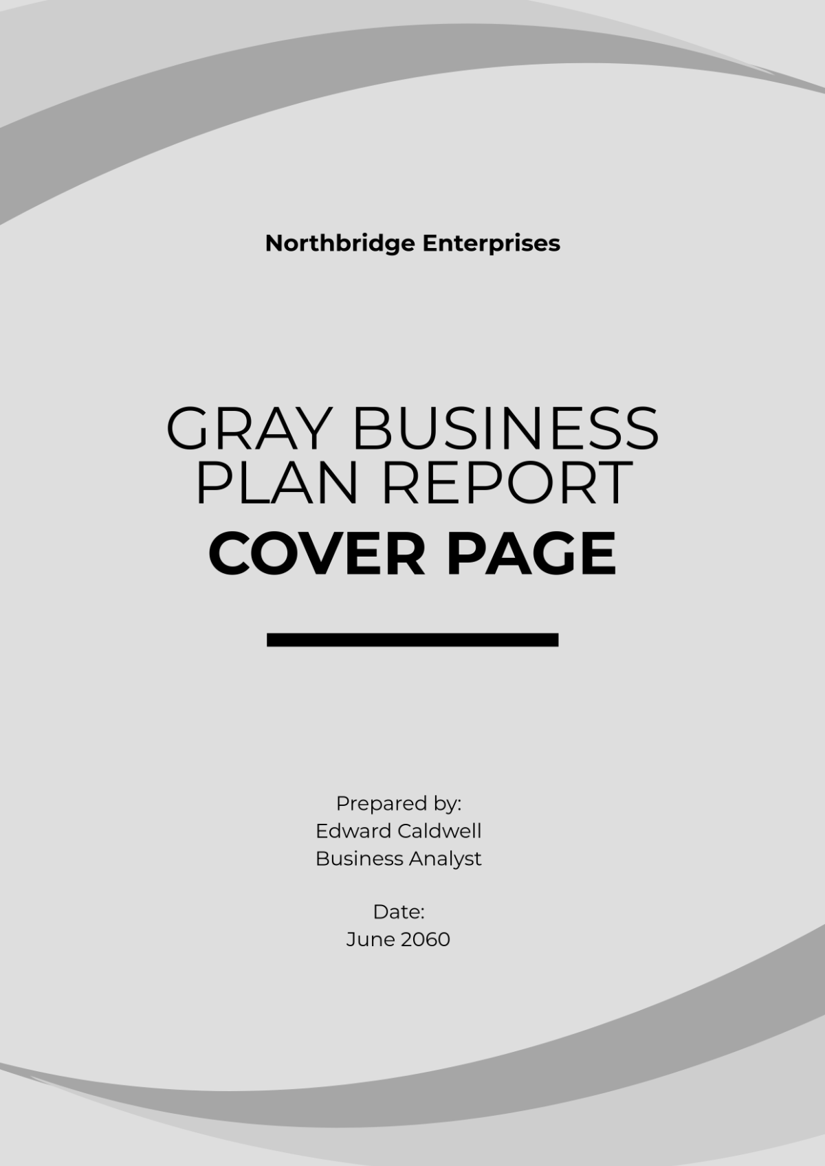Free Gray Business Plan Report Cover Page Template to Edit Online