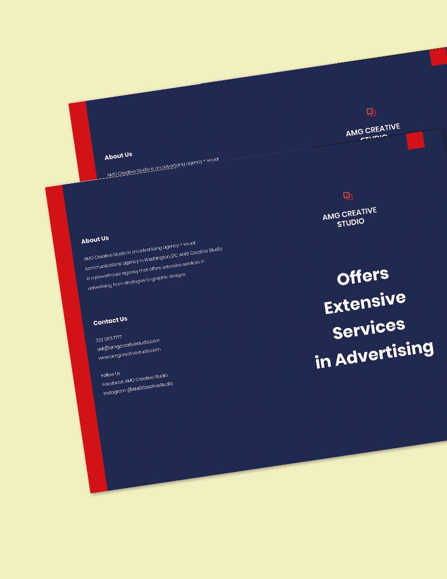Bifold Advertising Graphic Design Brochure Template