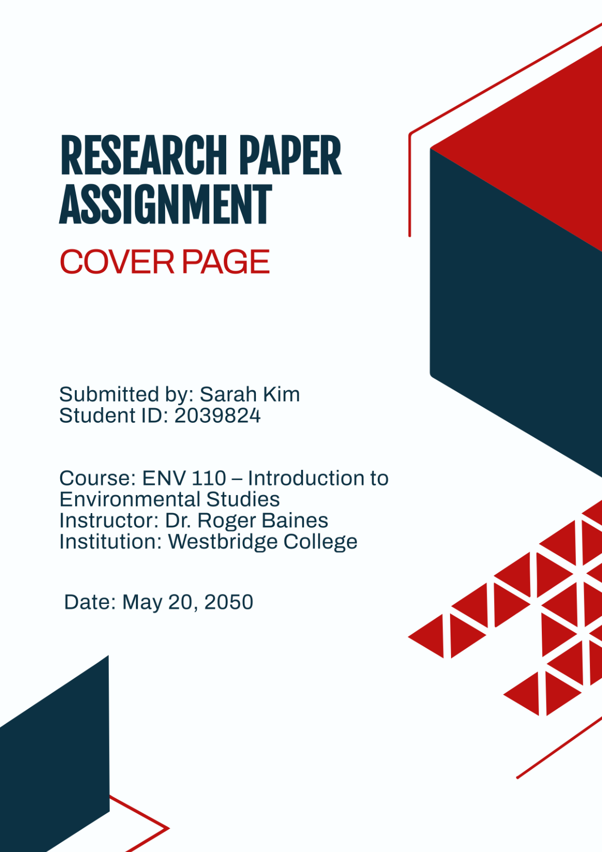 FREE Research Paper Cover Page Templates - Edit Online & Download