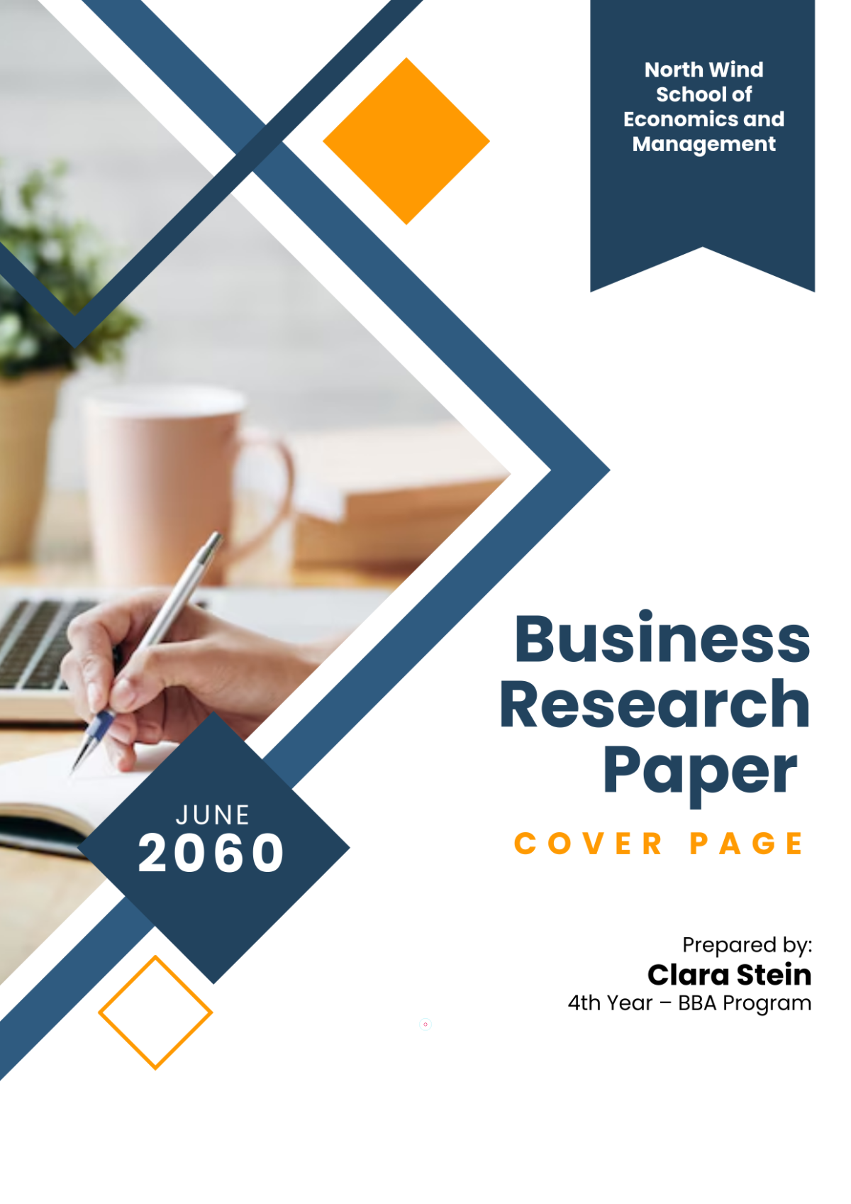 Business Research Paper Cover Page Template