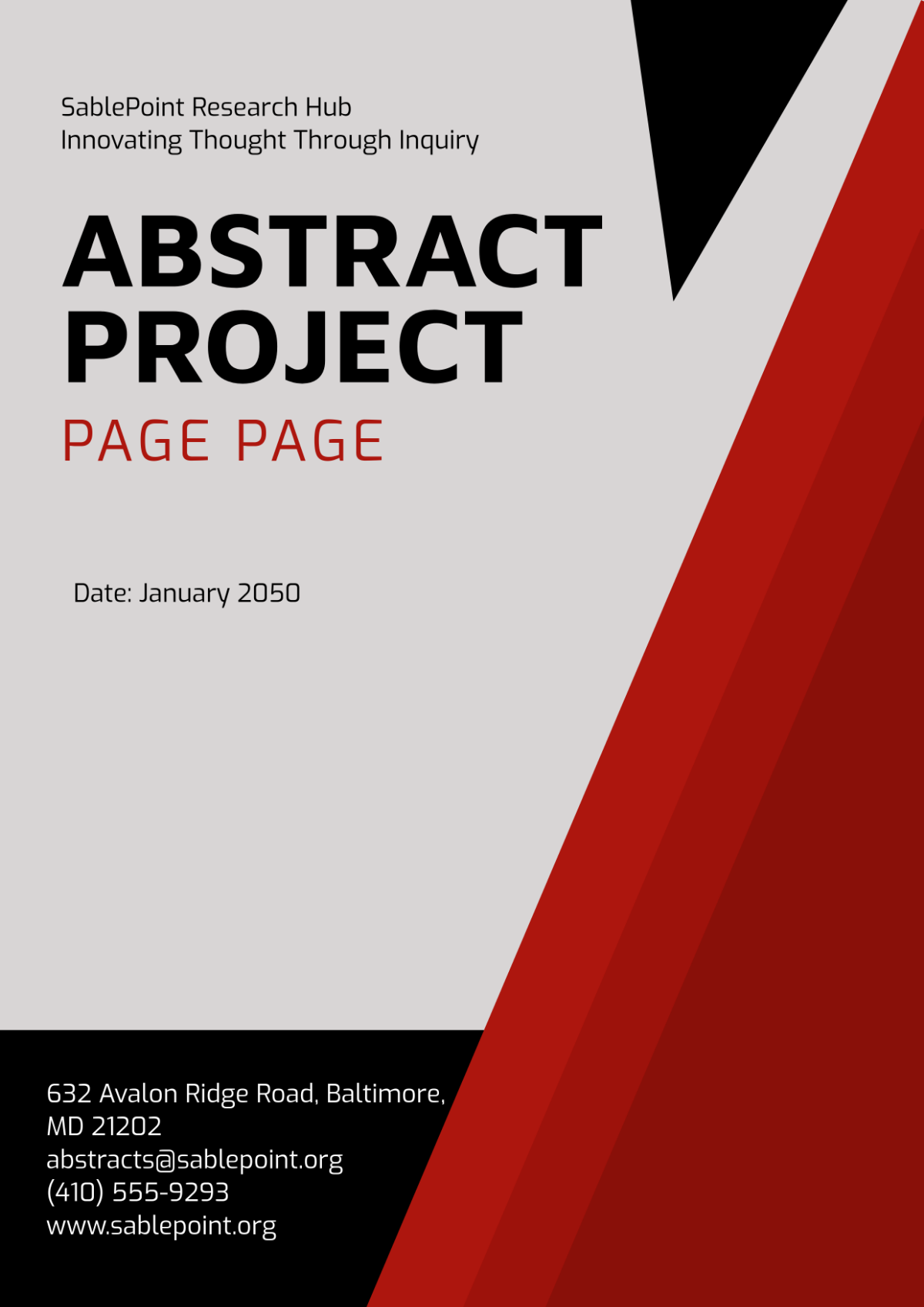 Free Abstract Project Cover Page Template