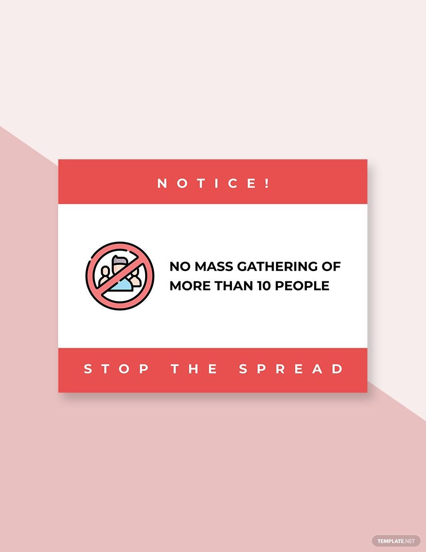 Free No Mass Gatherings of More Than 10 People Template