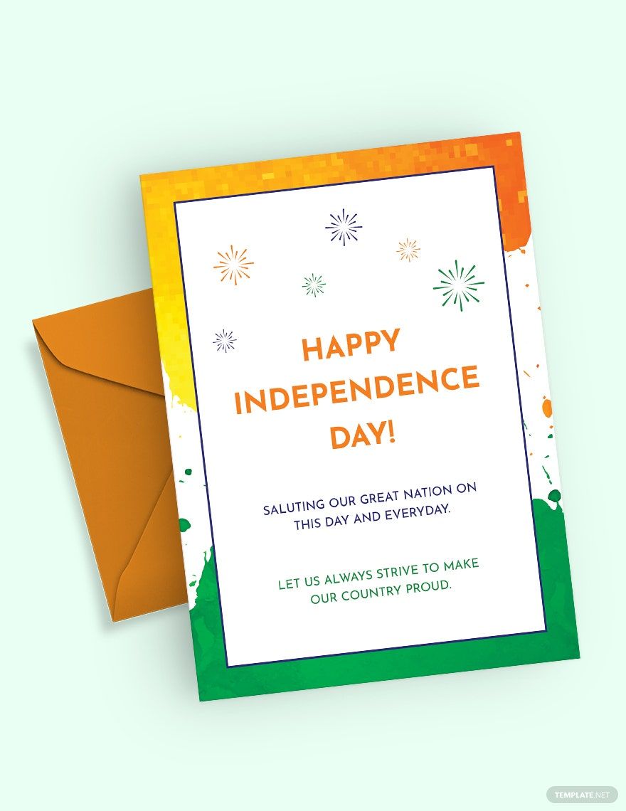 India Independence Day Greeting Card Template