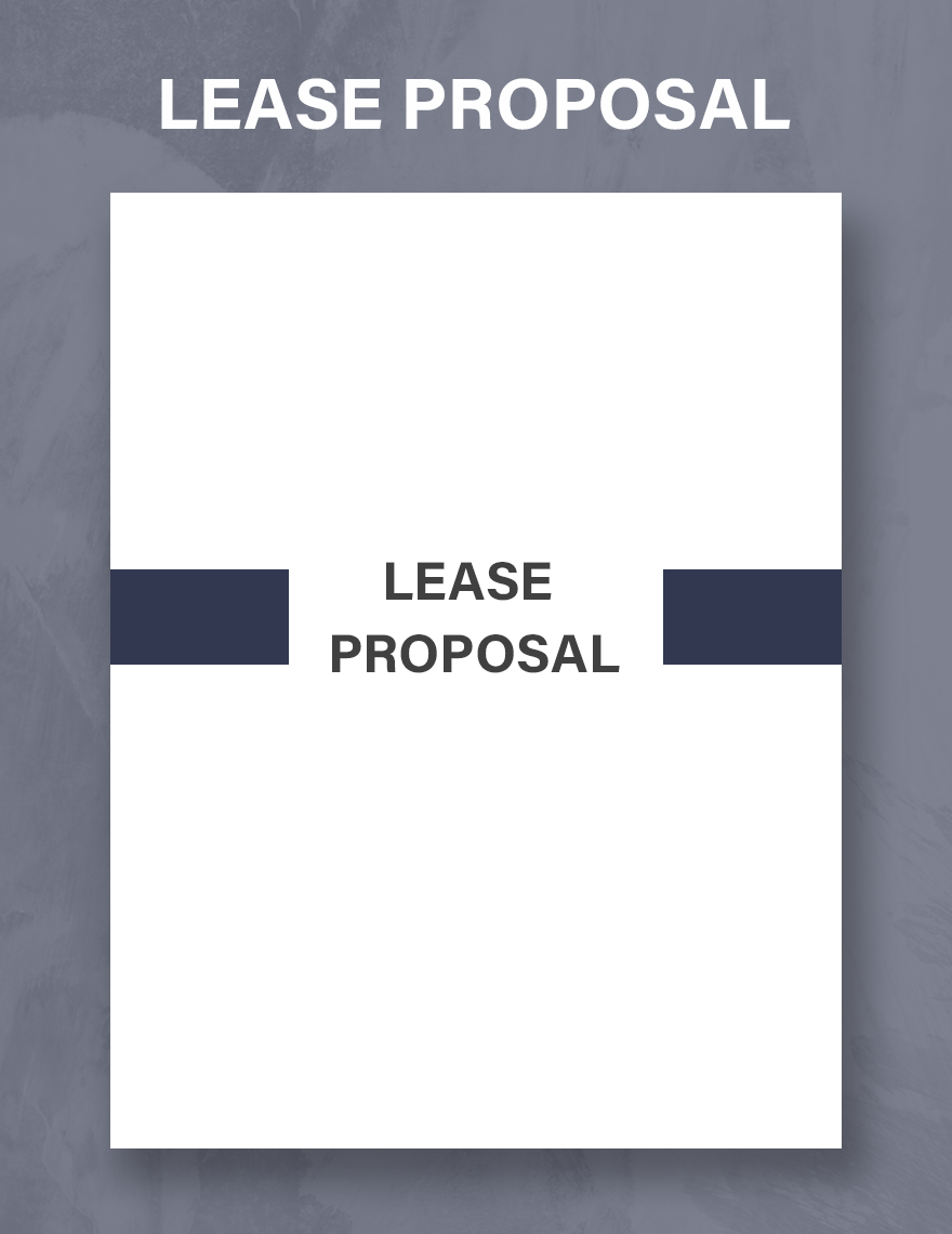 Lease Proposal Form Template