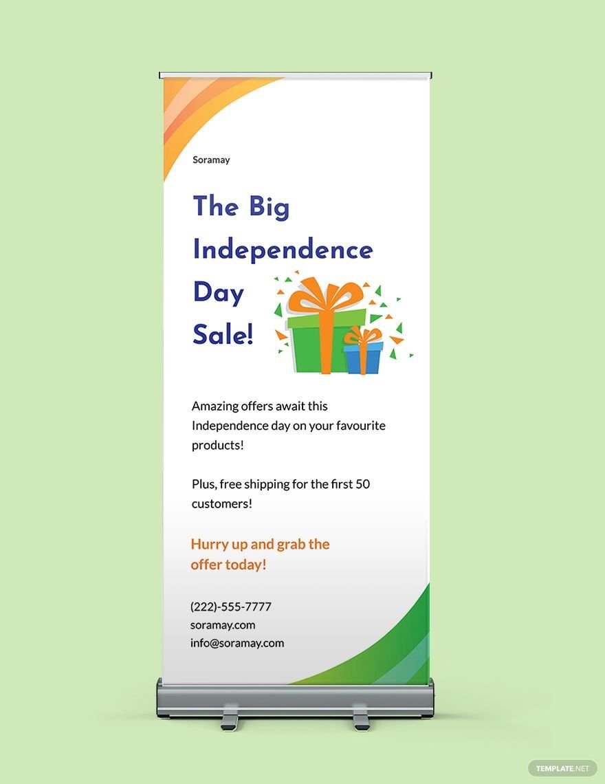 Free Independence Day Roll Up Banner Template