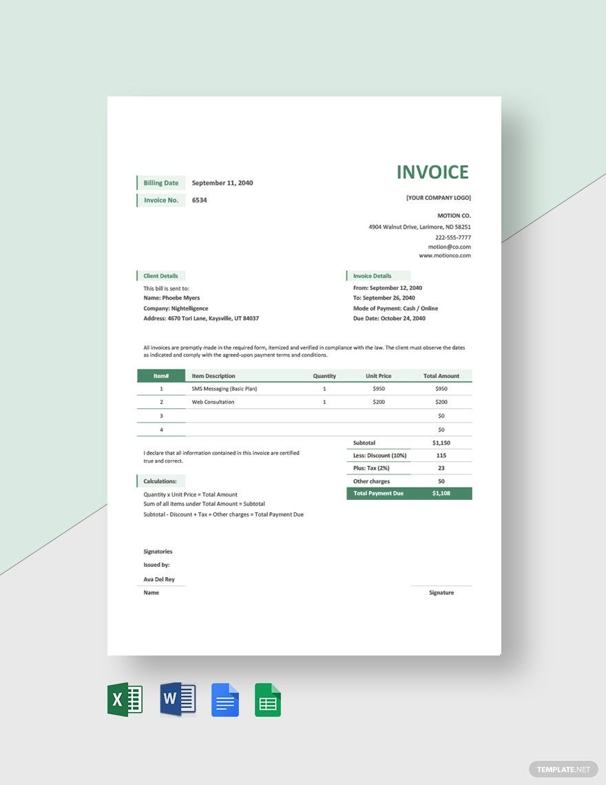 Billing Invoice