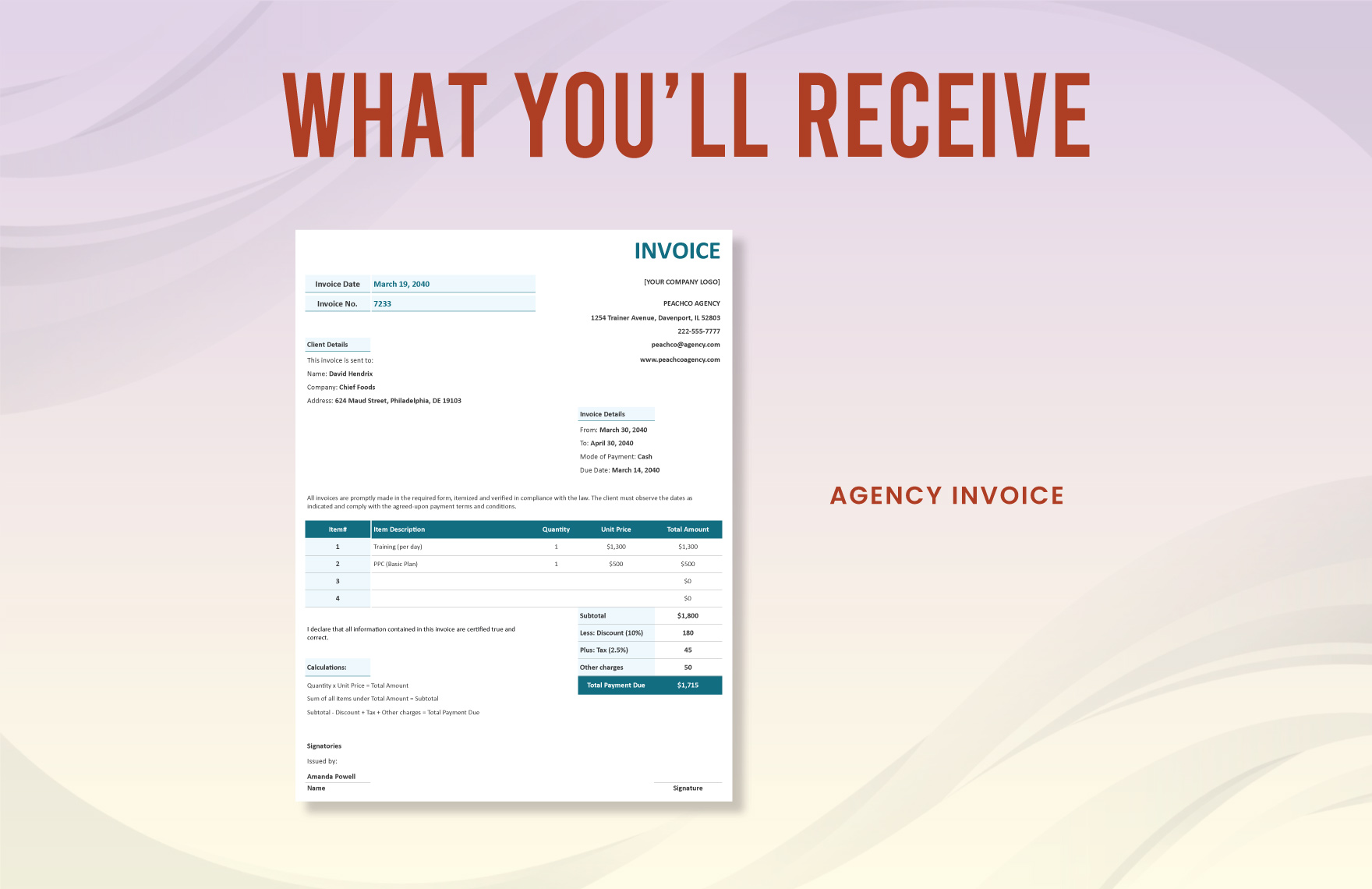 Agency Invoice Template
