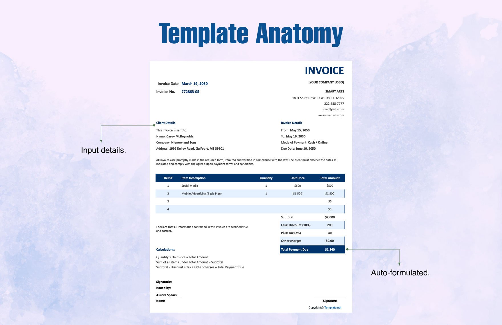 Blank Agency Invoice Template