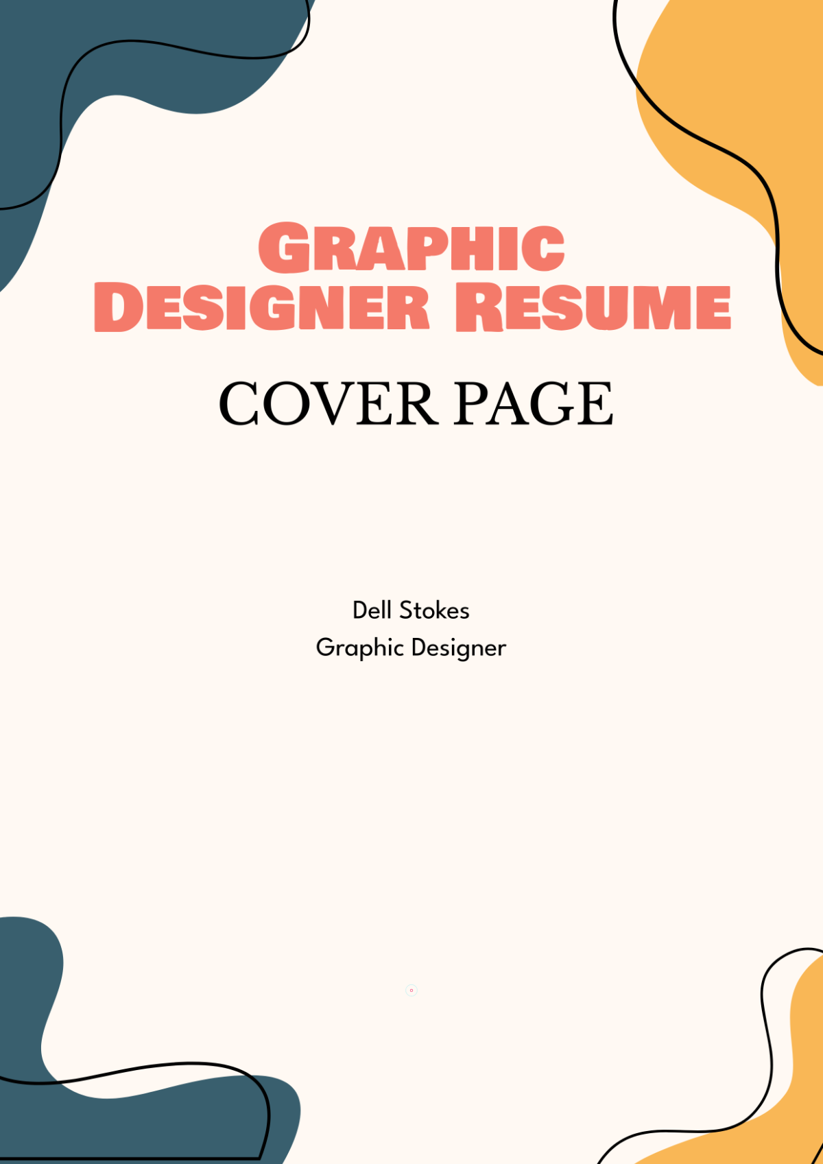 Free Graphic Designers Resume Cover Page Template