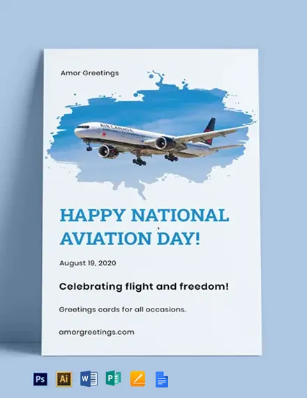 National Aviation Day Poster Template - Google Docs, Illustrator, Word