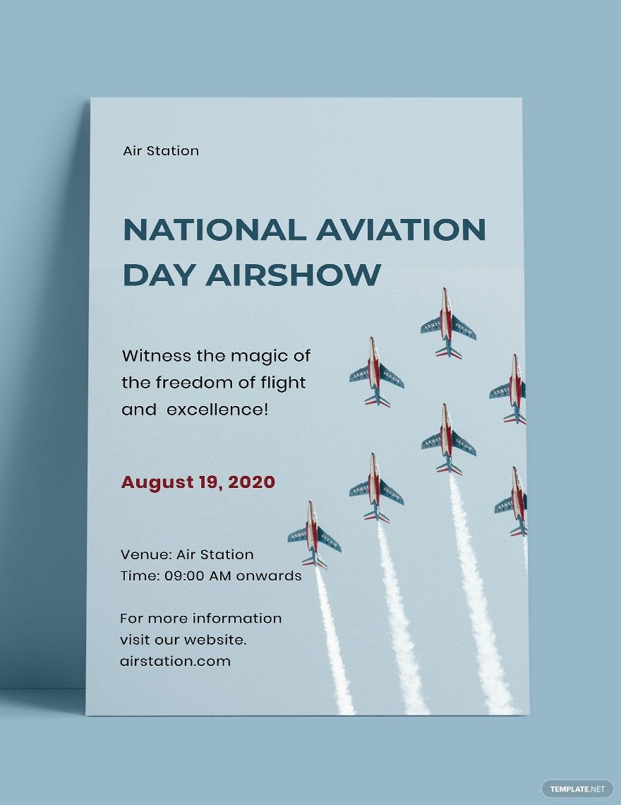 Free National Aviation Day Airshow Poster Template