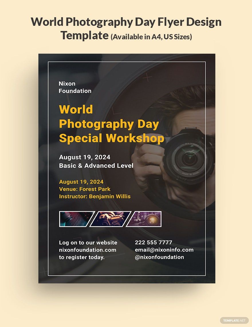 World Photography Day Flyer Design Template