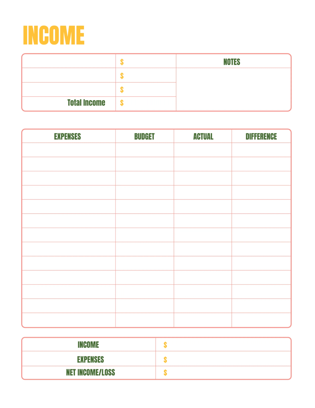 Free Printable Budget Planner Design Template to Edit Online