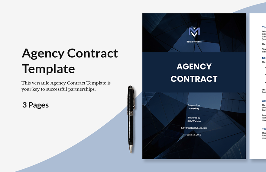 Agency Contract Template - Download in Word, Google Docs, Apple Pages ...