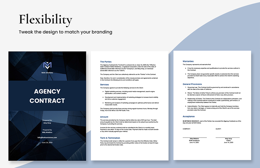 Agency Contract Template
