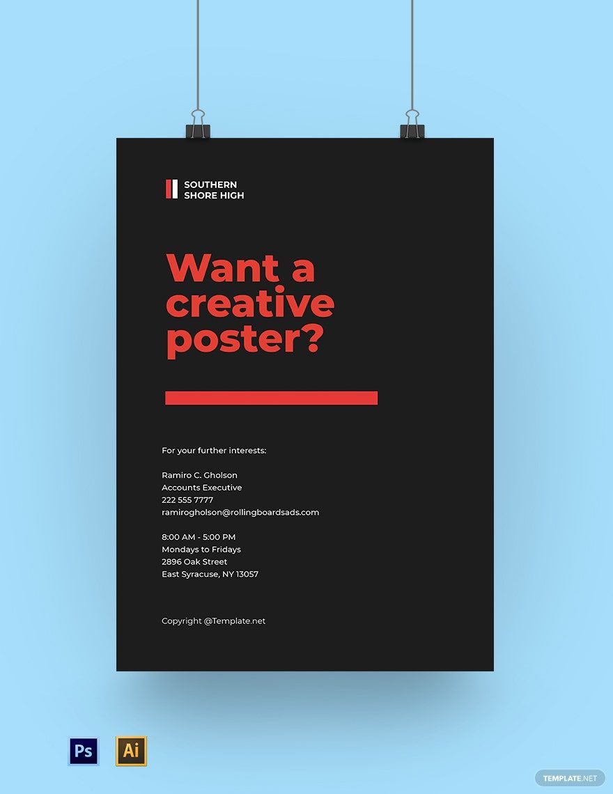Free Blank Advertising Agency Poster Template