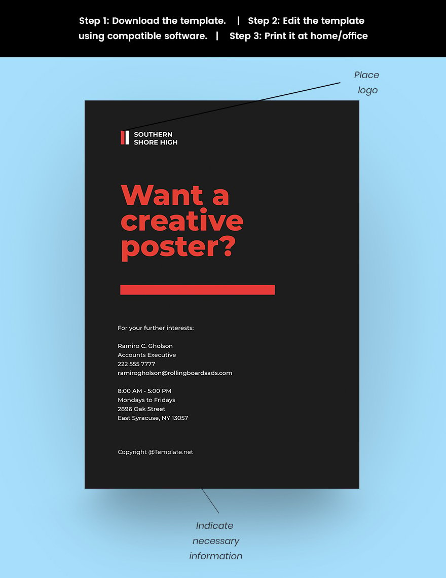 Free Creative Advertising Agency Poster Template Snippet