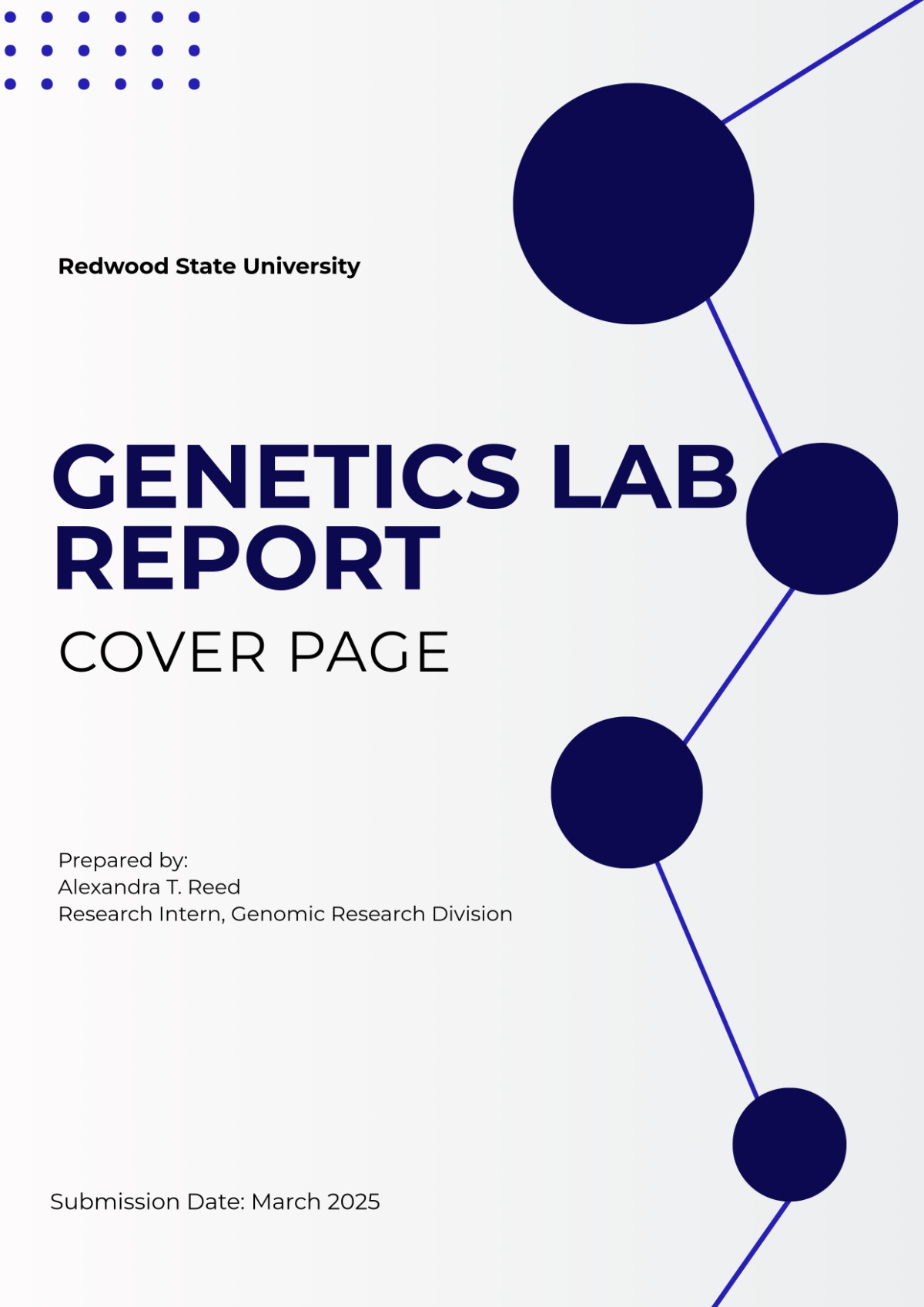 Free Genetics Lab Report Cover Page Template to Edit Online