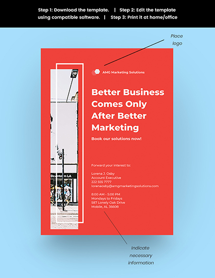 Marketing Solutions Agency Poster Template Snippet