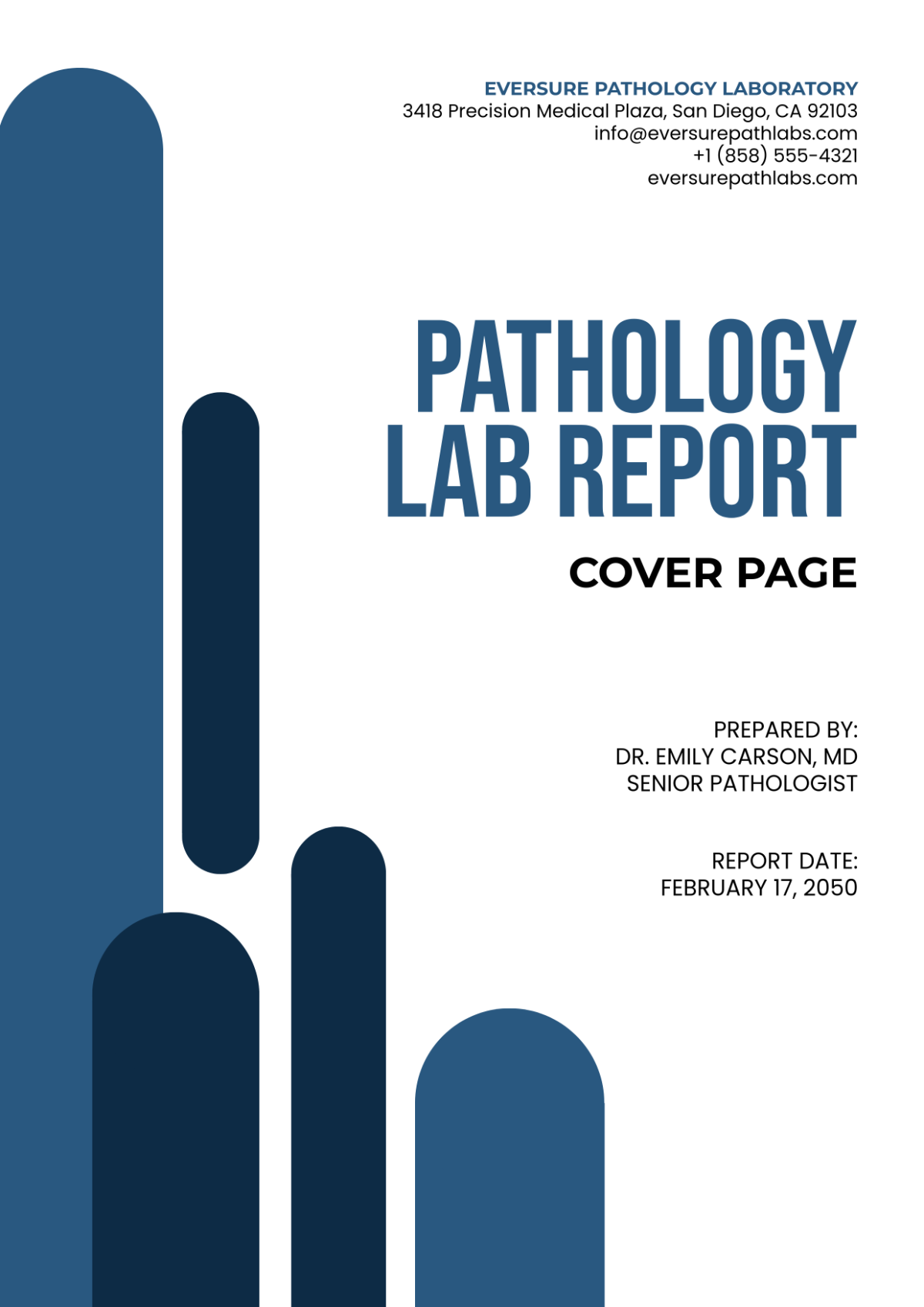 Free Pathology Lab Report Cover Page Template to Edit Online