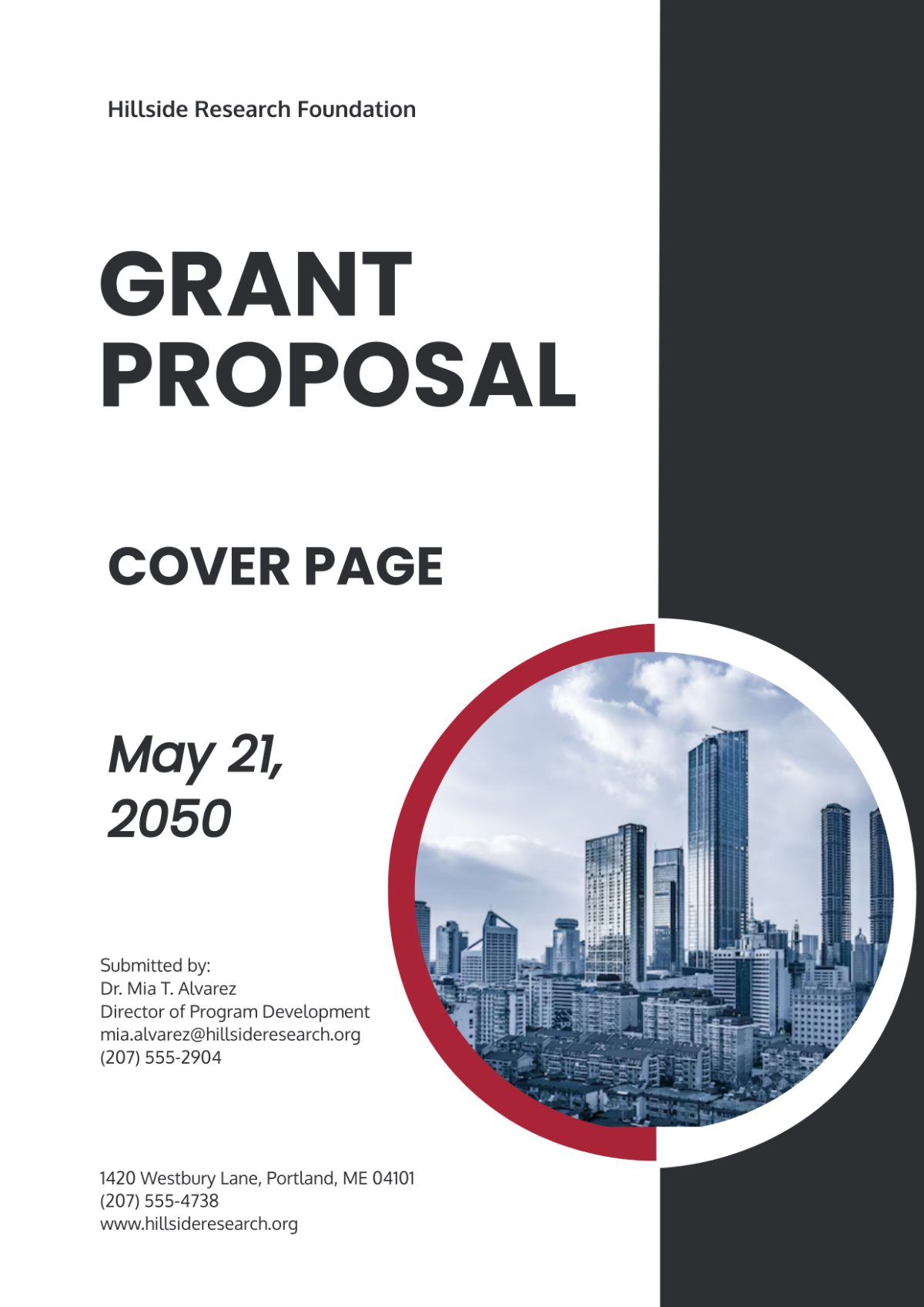 Free Grant Proposal Cover Page Template to Edit Online