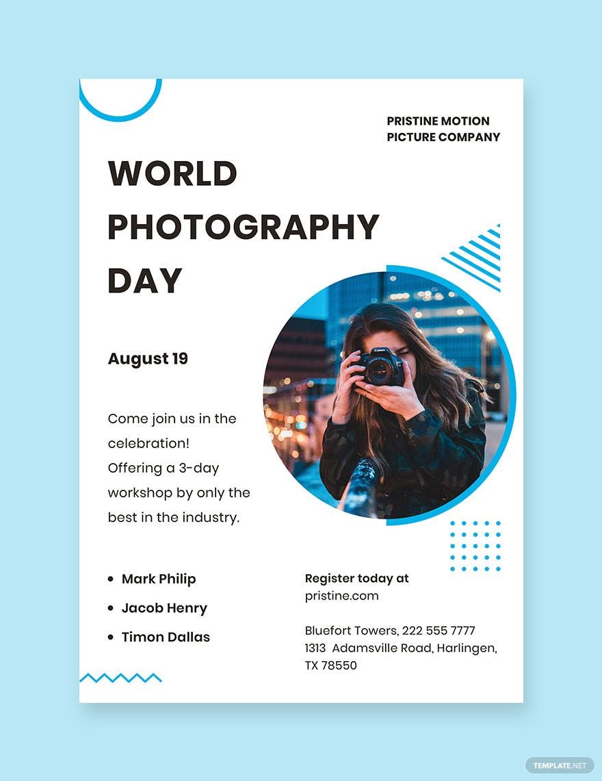 World Photography Day Leaflet Template