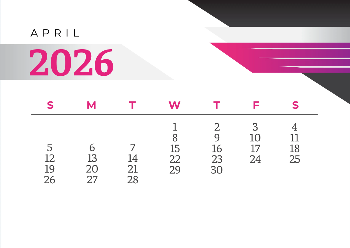 Free 2026 Calendar Template to Edit Online