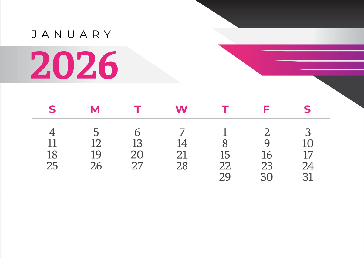 Free 2026 Calendar Template To Edit Online