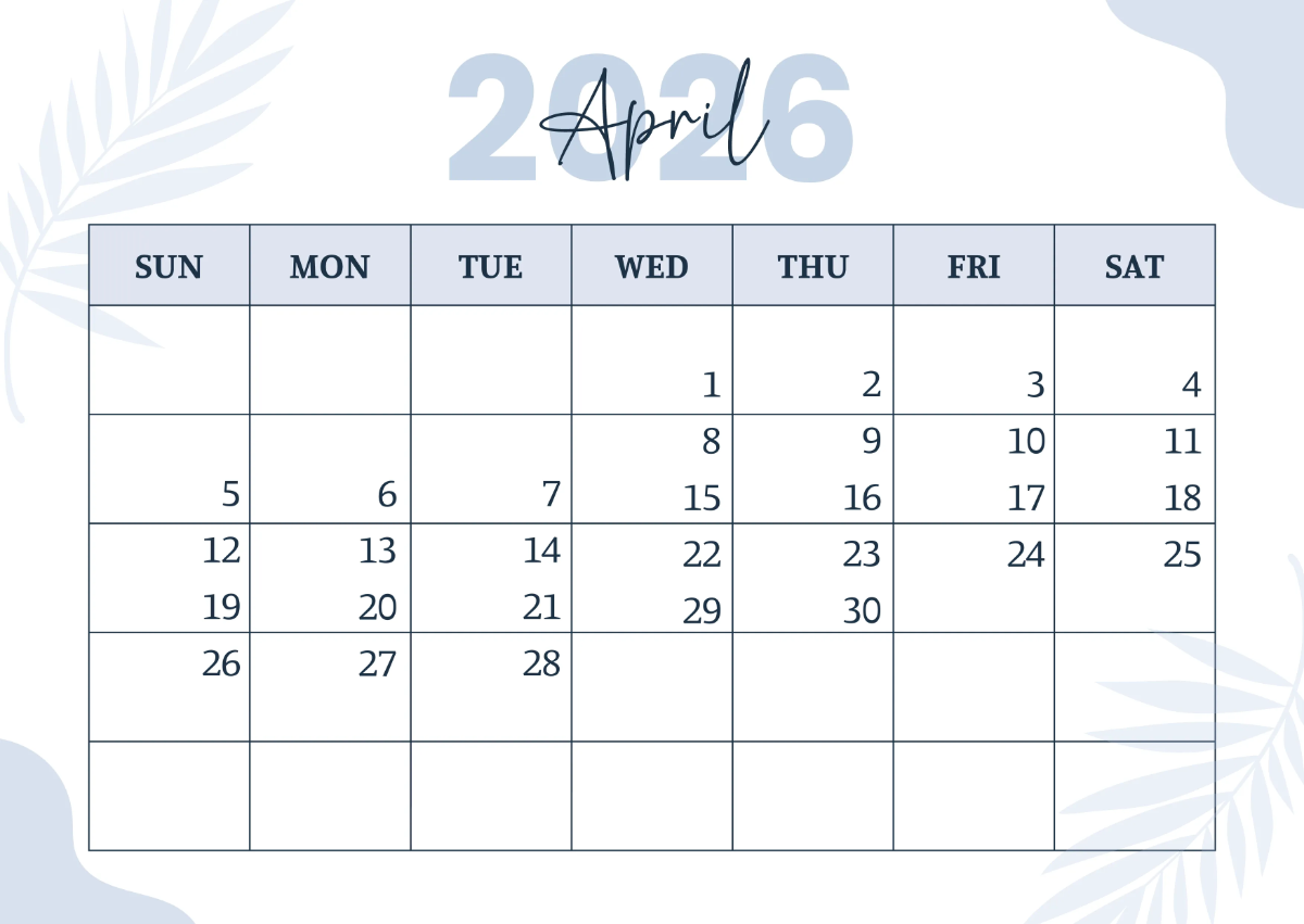 Free Simple 2026 Yearly Calendar Template to Edit Online