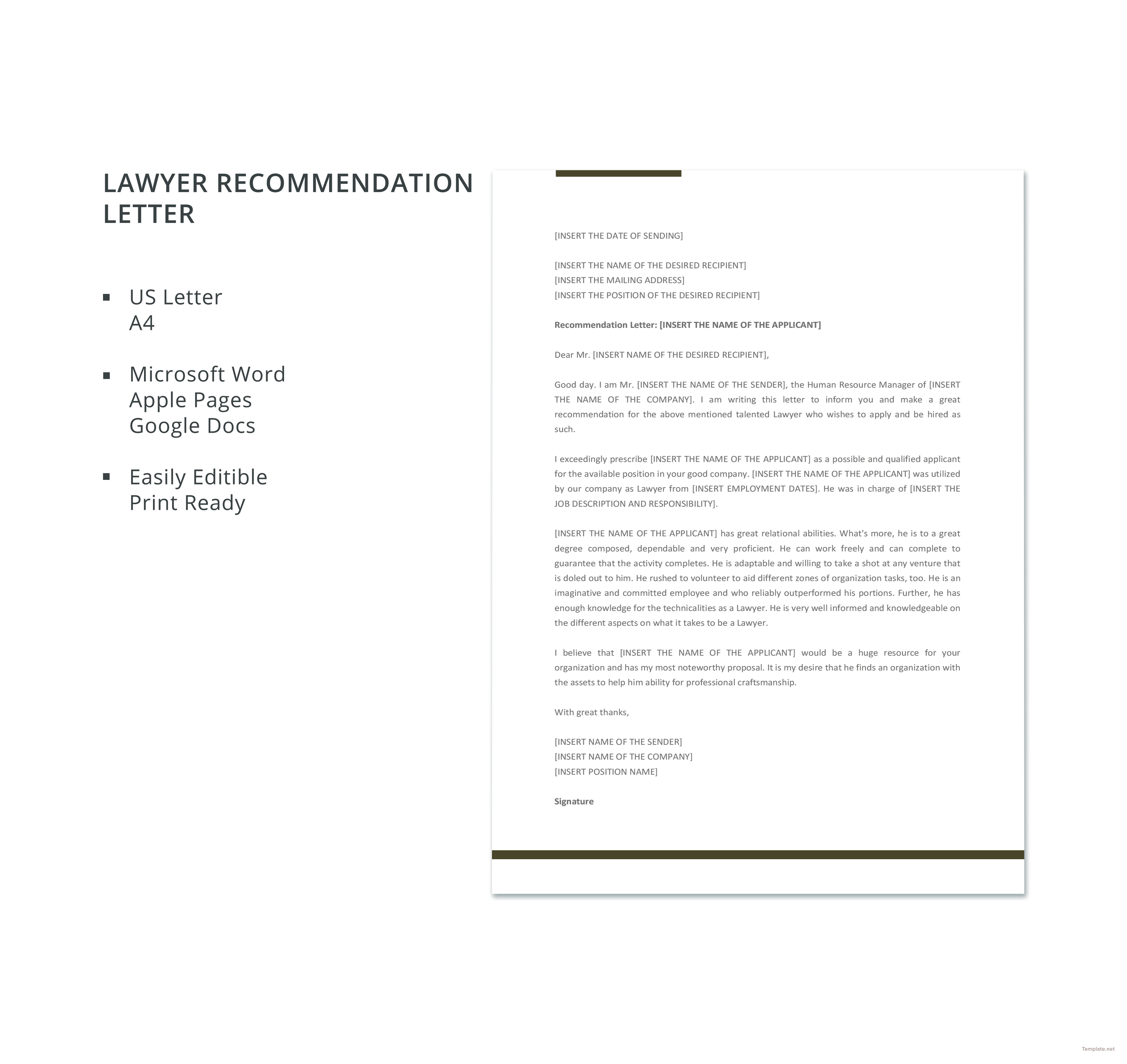 Law firm recommendation letter picture