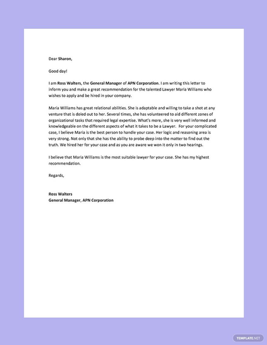 Recommendation Letter Template Google Docs