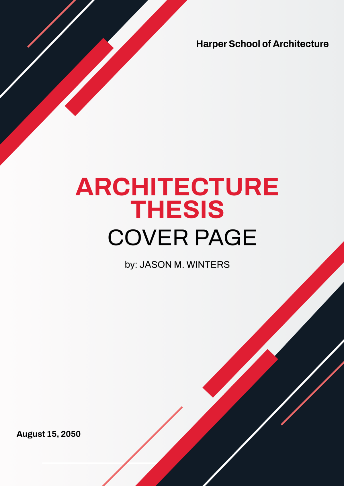 Free Architecture Thesis Cover Page Template
