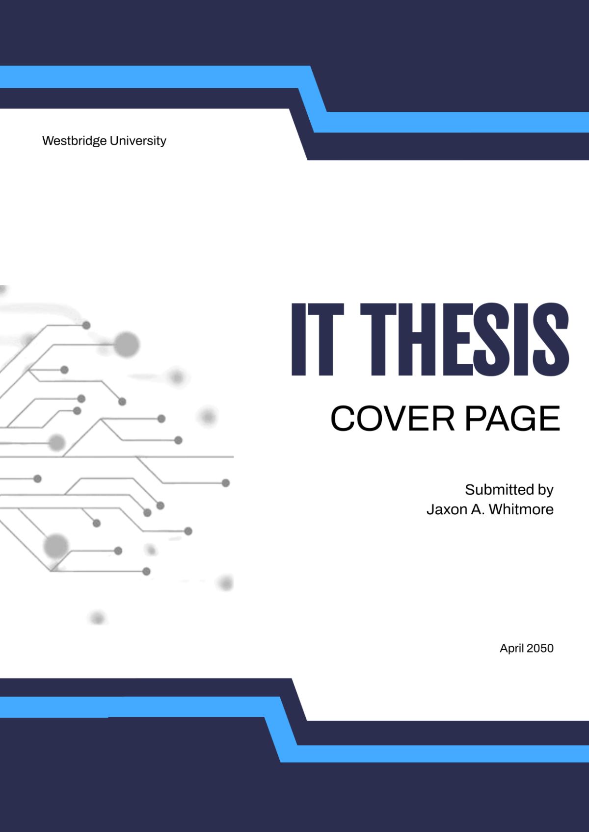 Free IT Thesis Cover Page Template