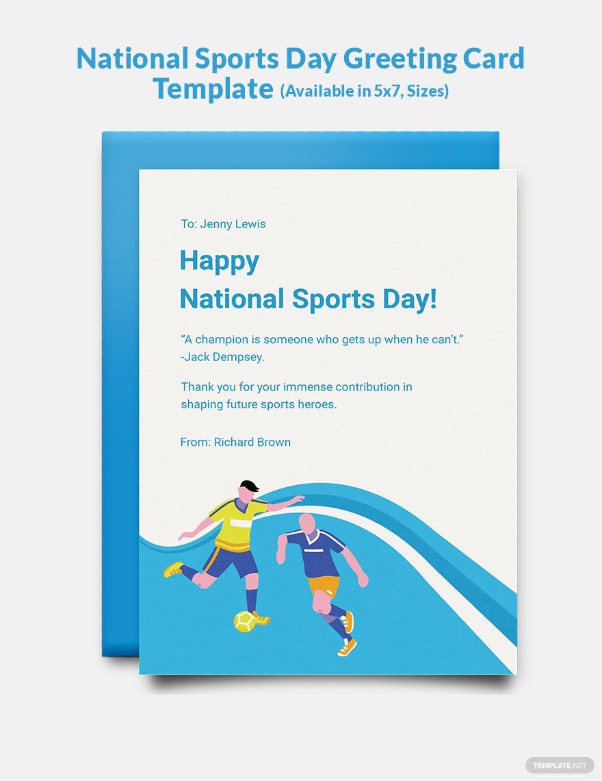 Free National Sports Day Greeting Card Template