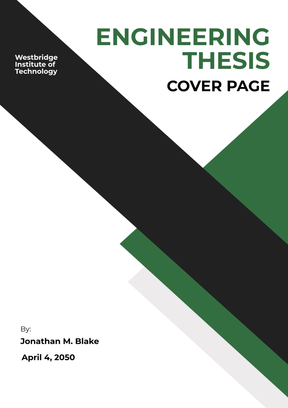 Free Engineering Thesis Cover Page Template