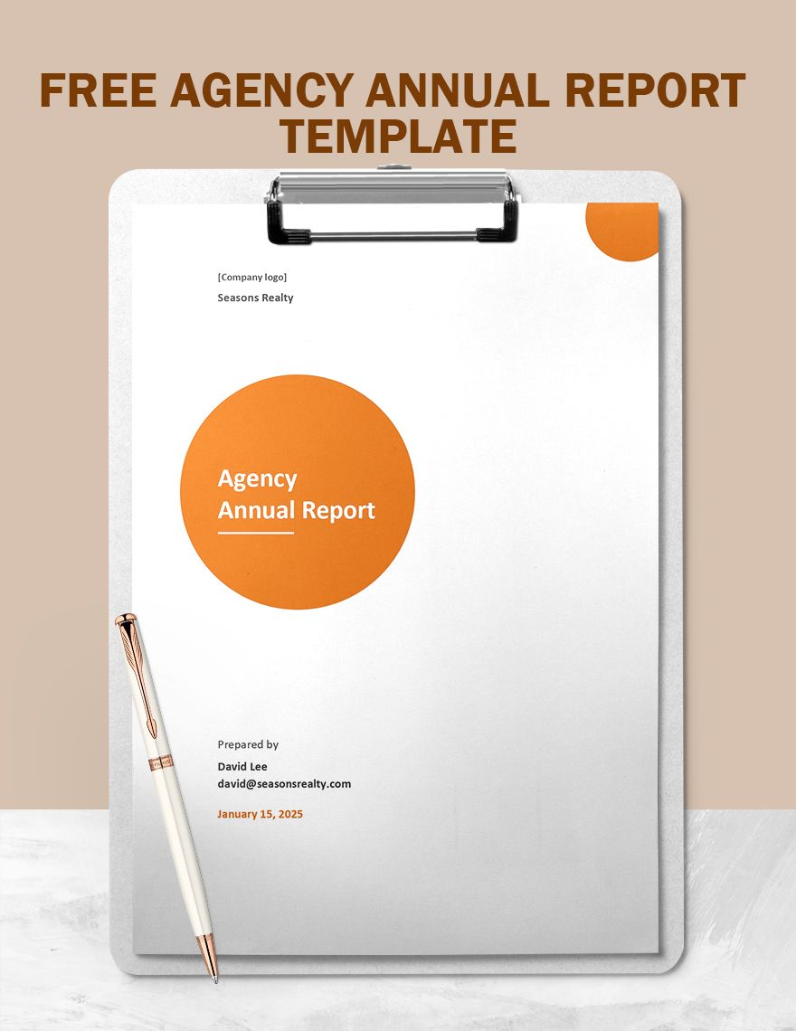 Agency Annual Report Template in Word, Google Docs, Apple Pages, InDesign