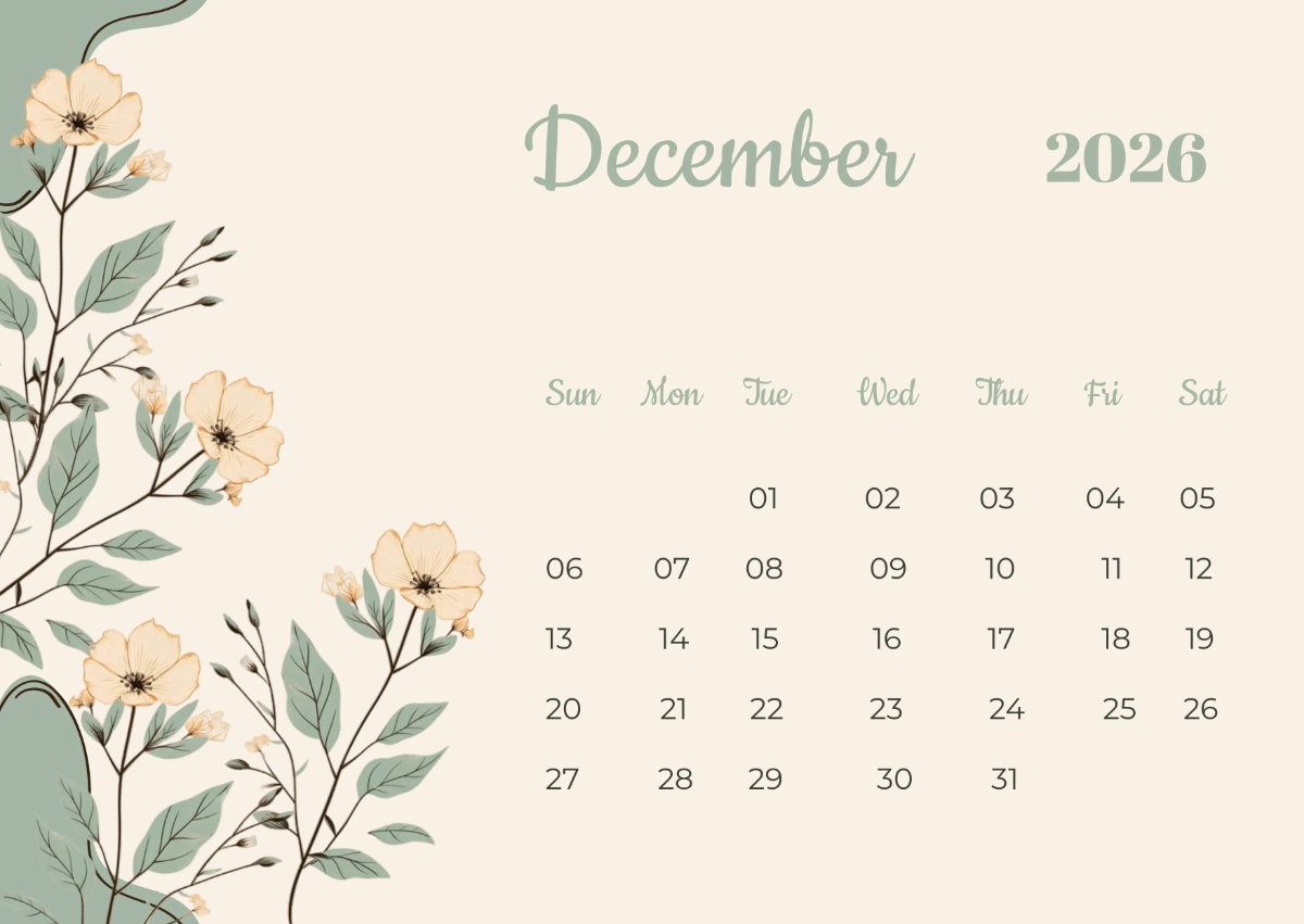 Free Aesthetic 2026 Designer Calendar Template to Edit Online