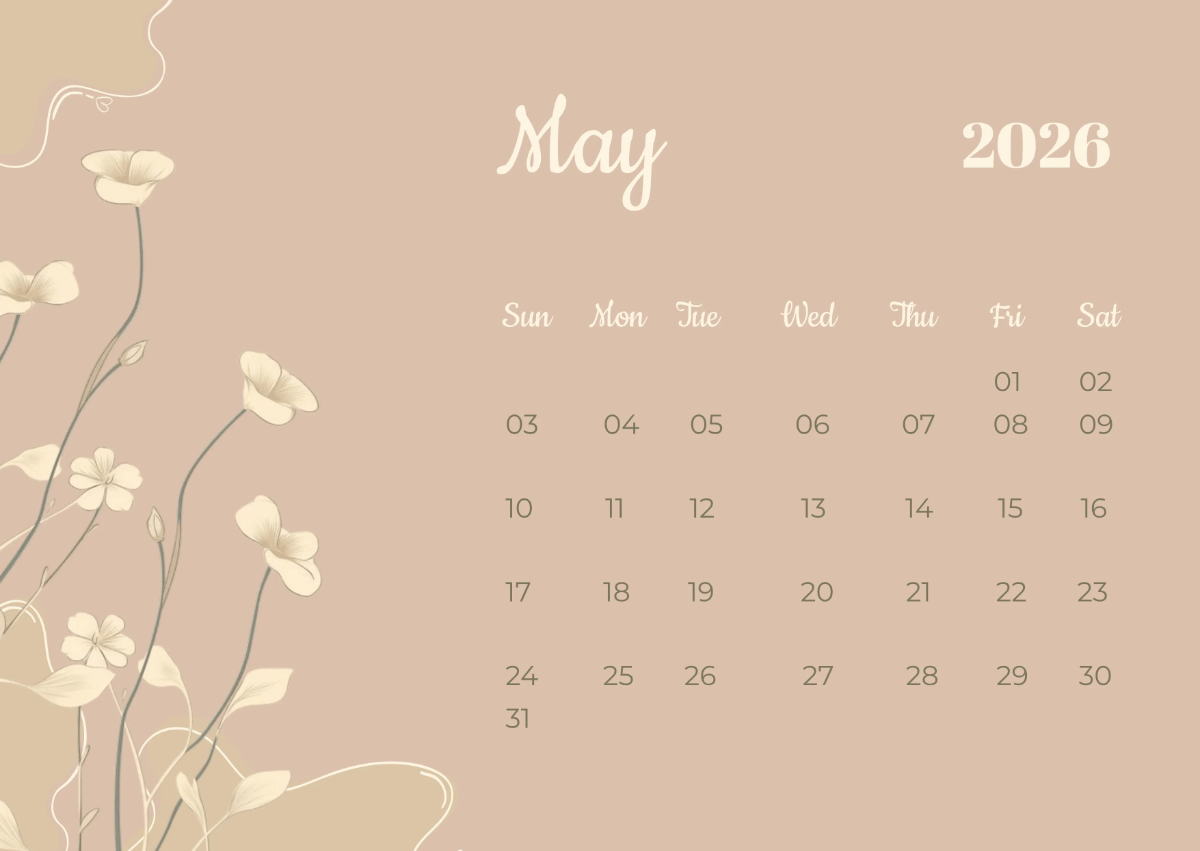Free Aesthetic 2026 Designer Calendar Template to Edit Online