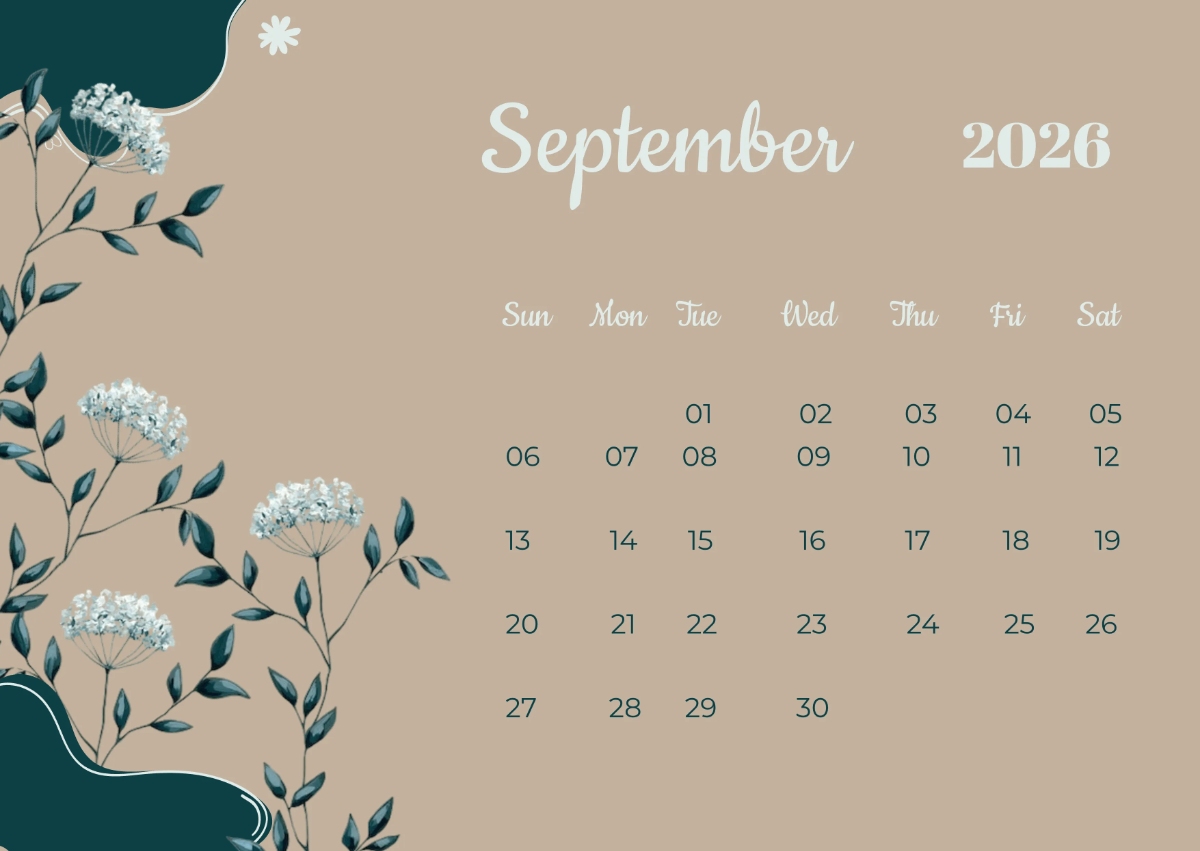 Free Aesthetic 2026 Designer Calendar Template to Edit Online