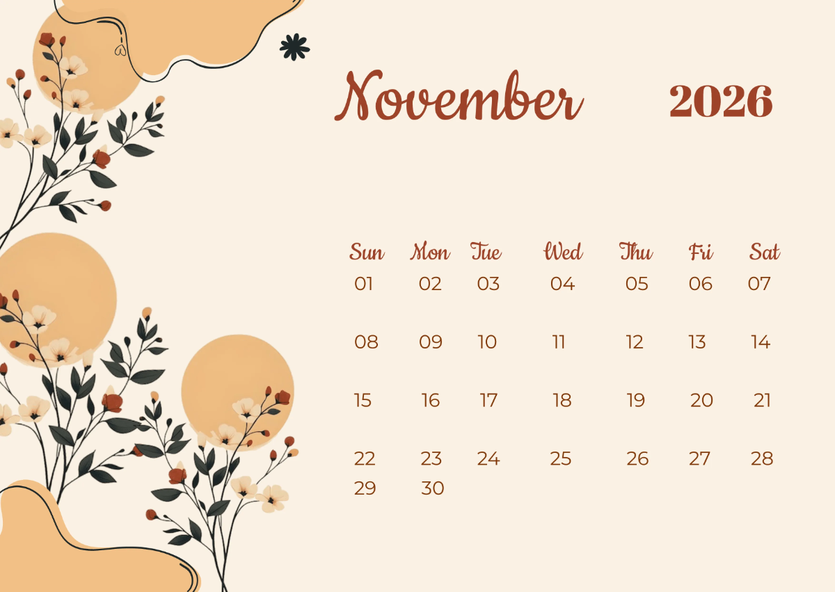 Free Aesthetic 2026 Designer Calendar Template to Edit Online