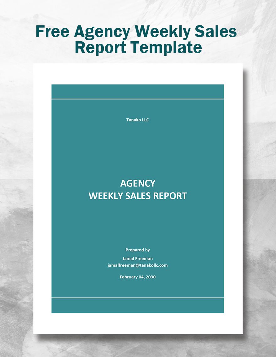 Agency Weekly Sales Report Template