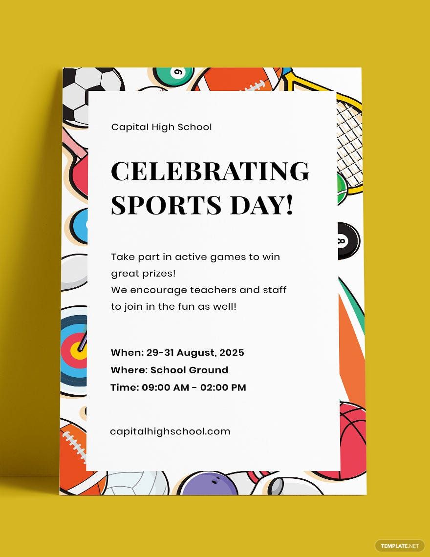 Free School Sports Day Poster Template