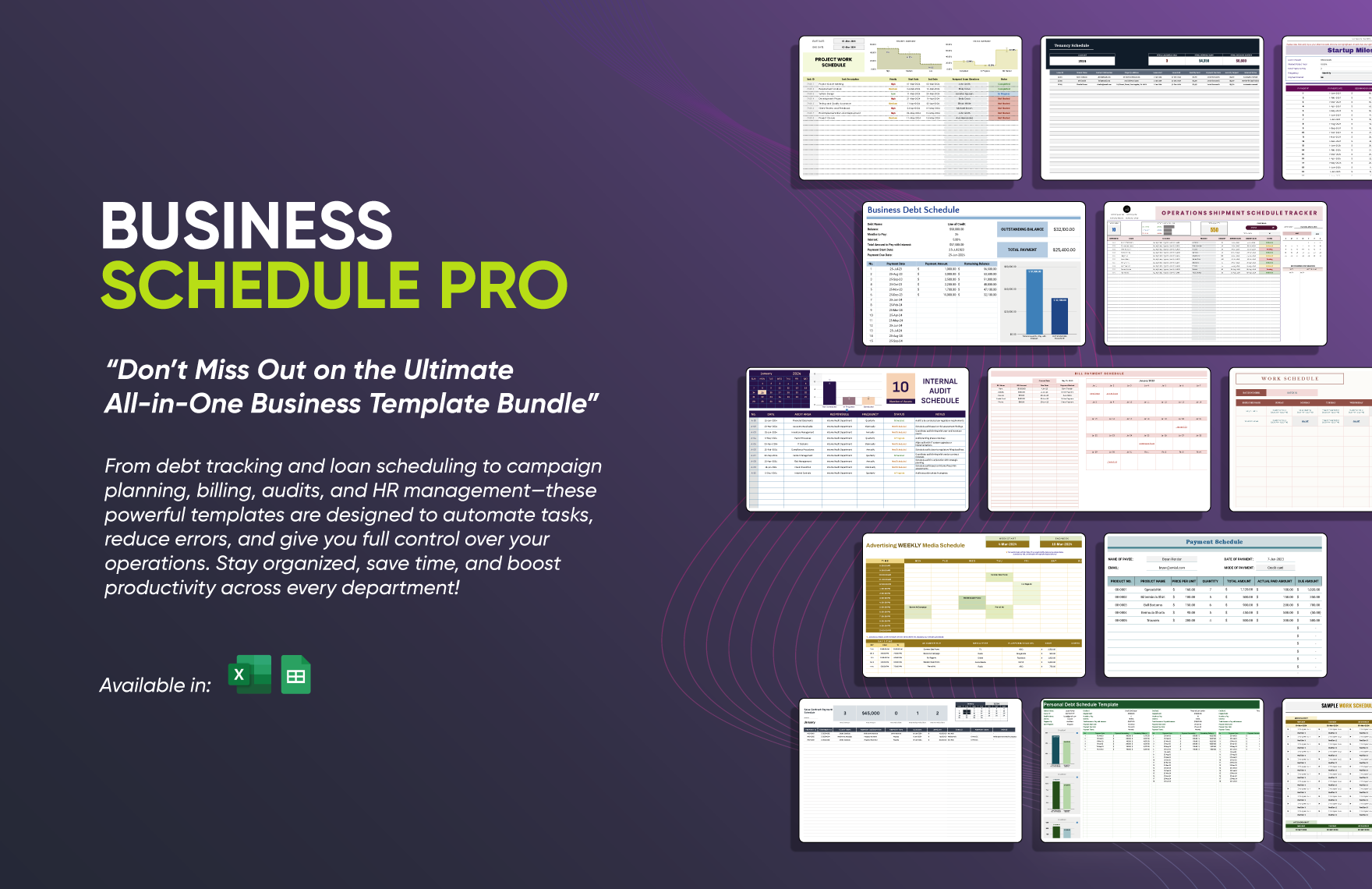 20+ Business Schedule Pro Template Bundle